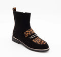 GXI-5 Black and Leopard suede water resistant boots