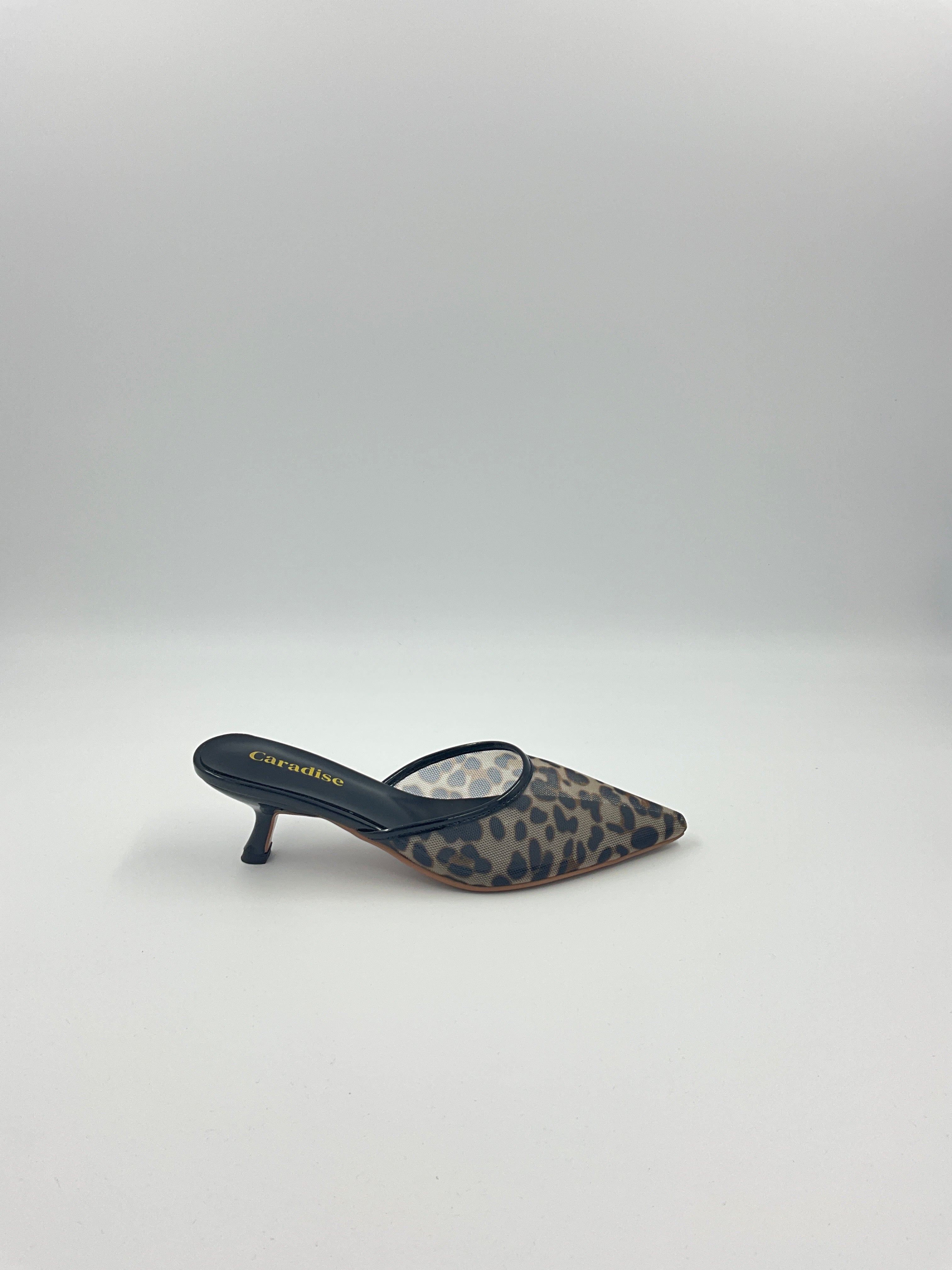 Leopard/Beige/Black Mesh Sandals