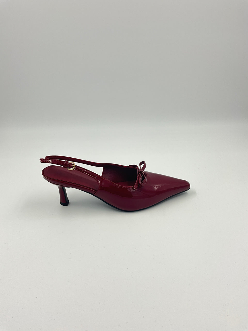 Red/Beige/Black Patent Sling