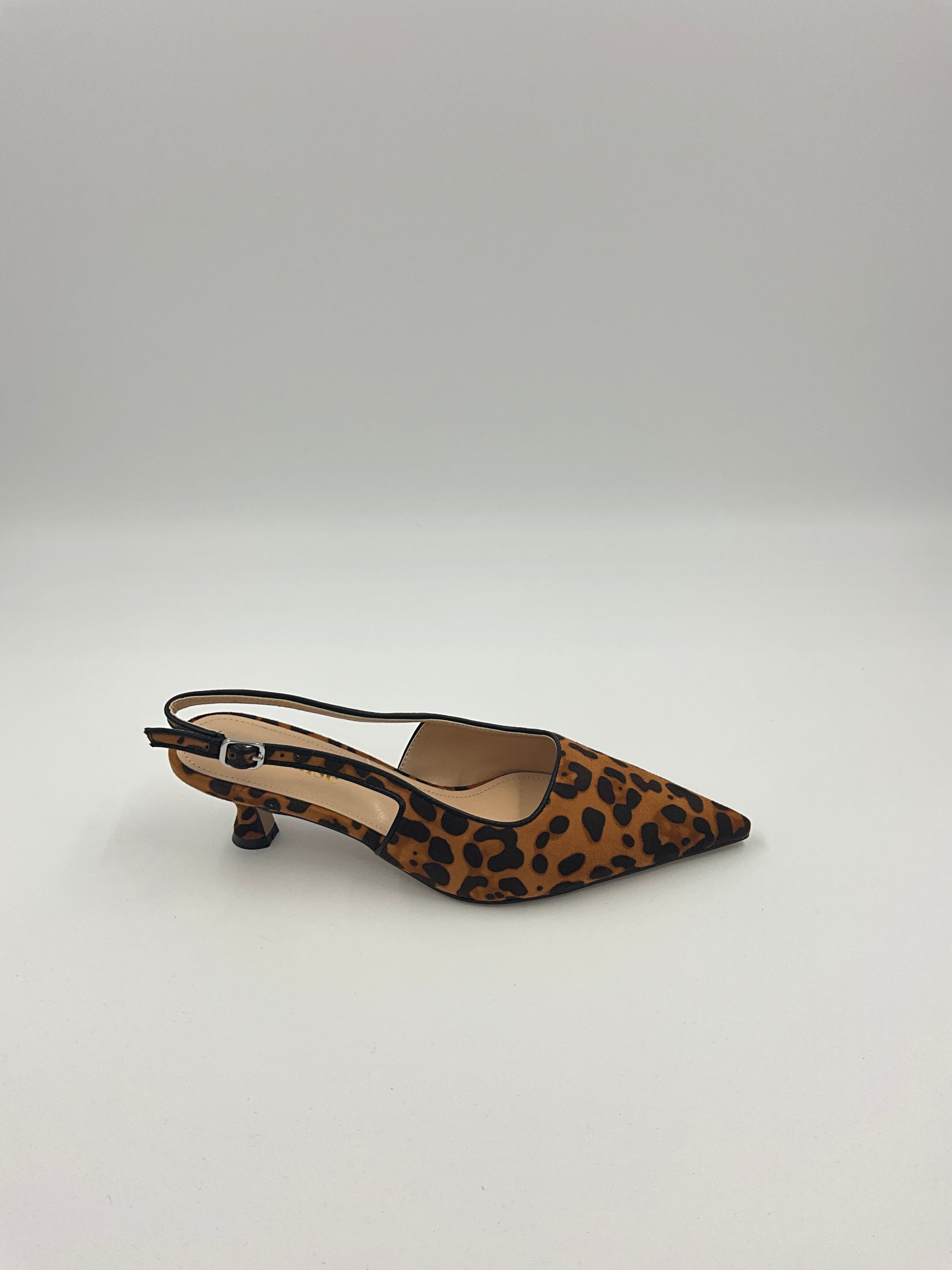 Leopard/Brown/Black Suede Sling