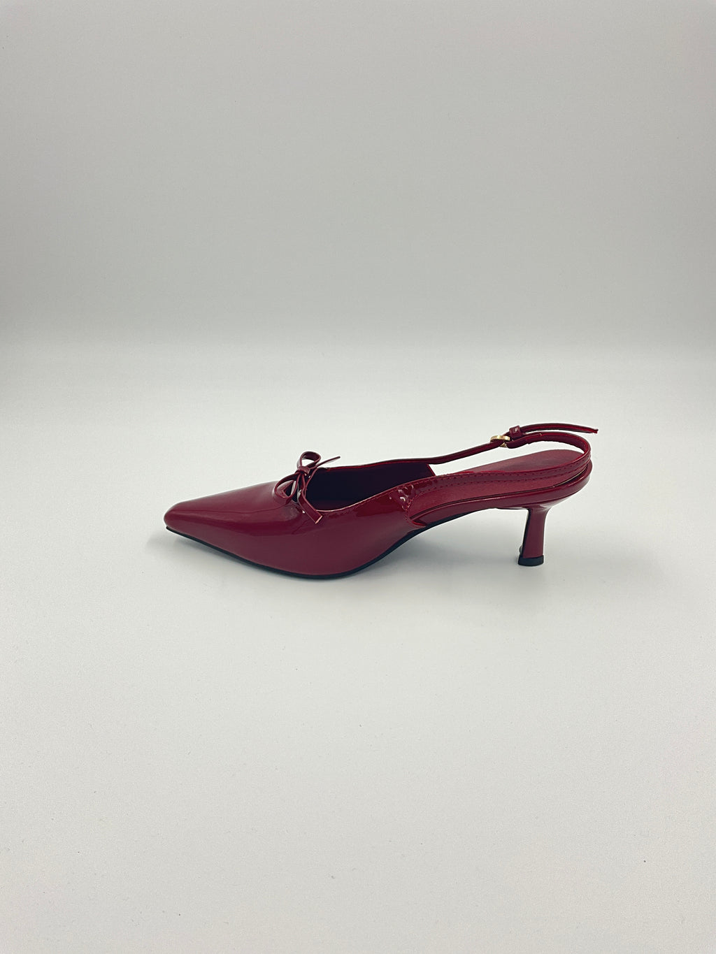 Red/Beige/Black Patent Sling