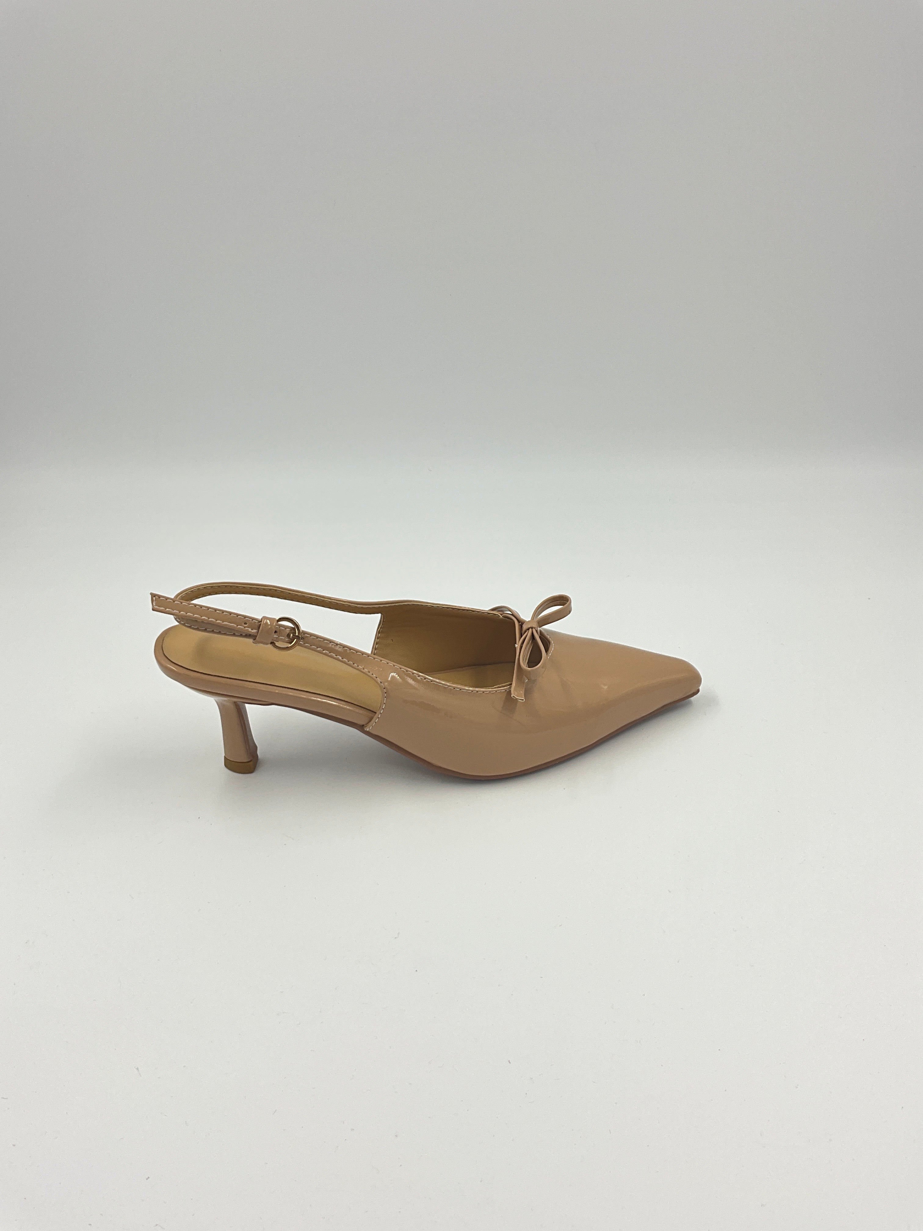 Red/Beige/Black Patent Sling