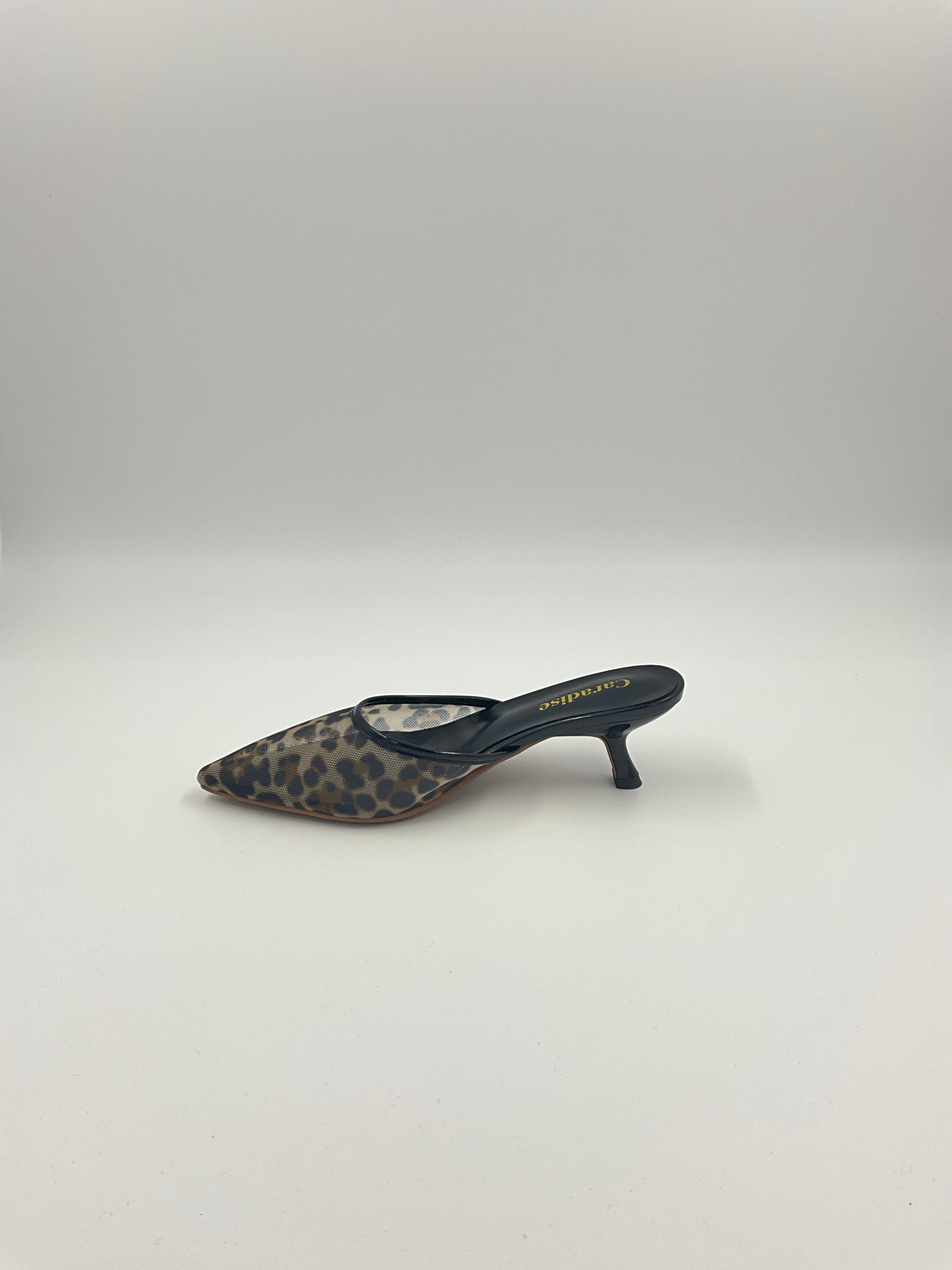 Leopard/Beige/Black Mesh Sandals