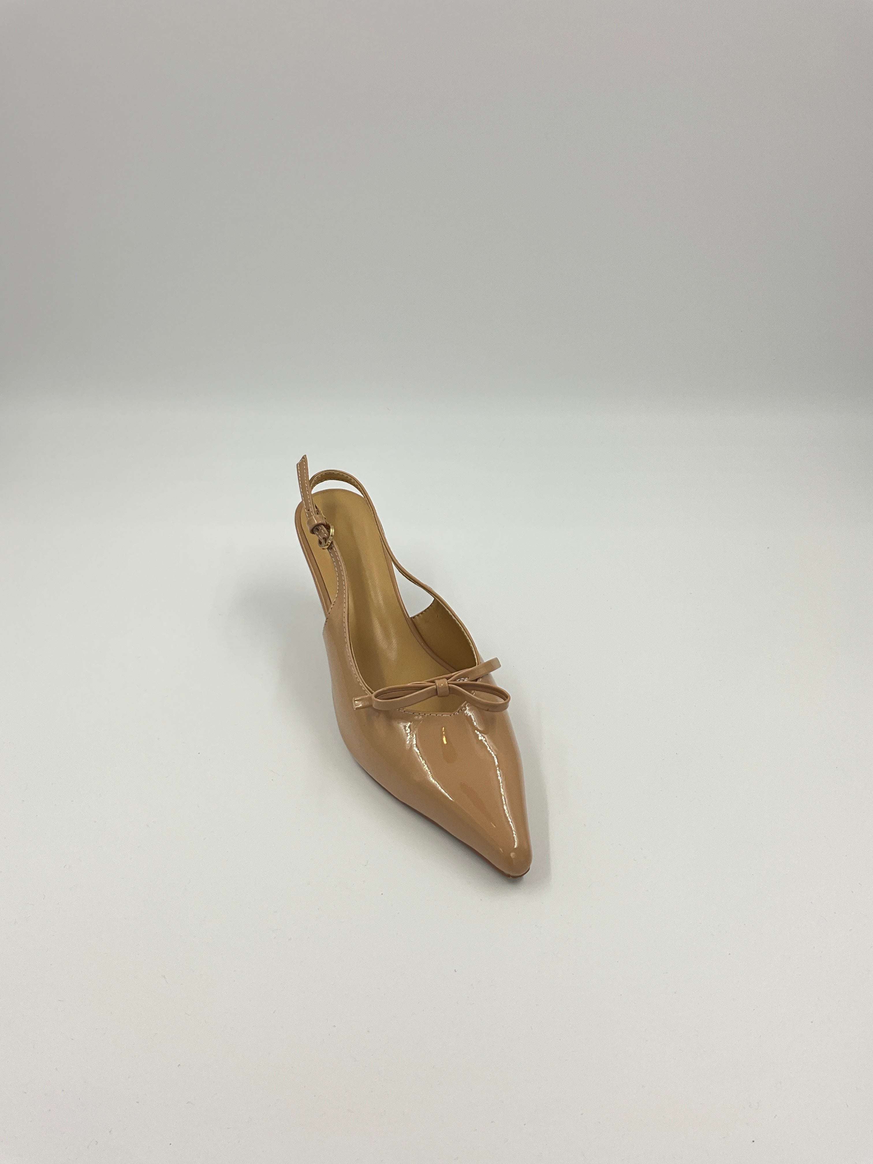 Red/Beige/Black Patent Sling
