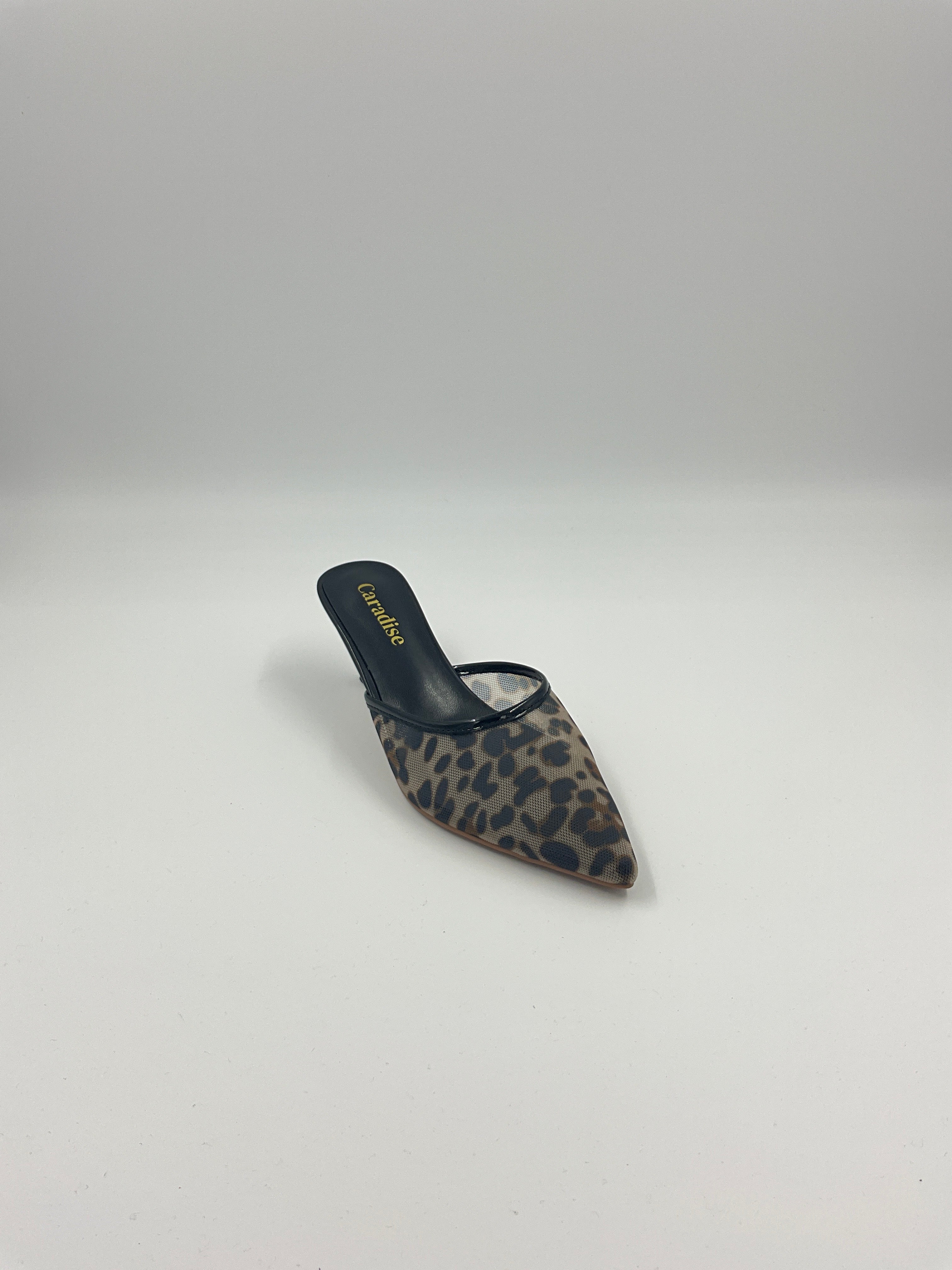 Leopard/Beige/Black Mesh Sandals