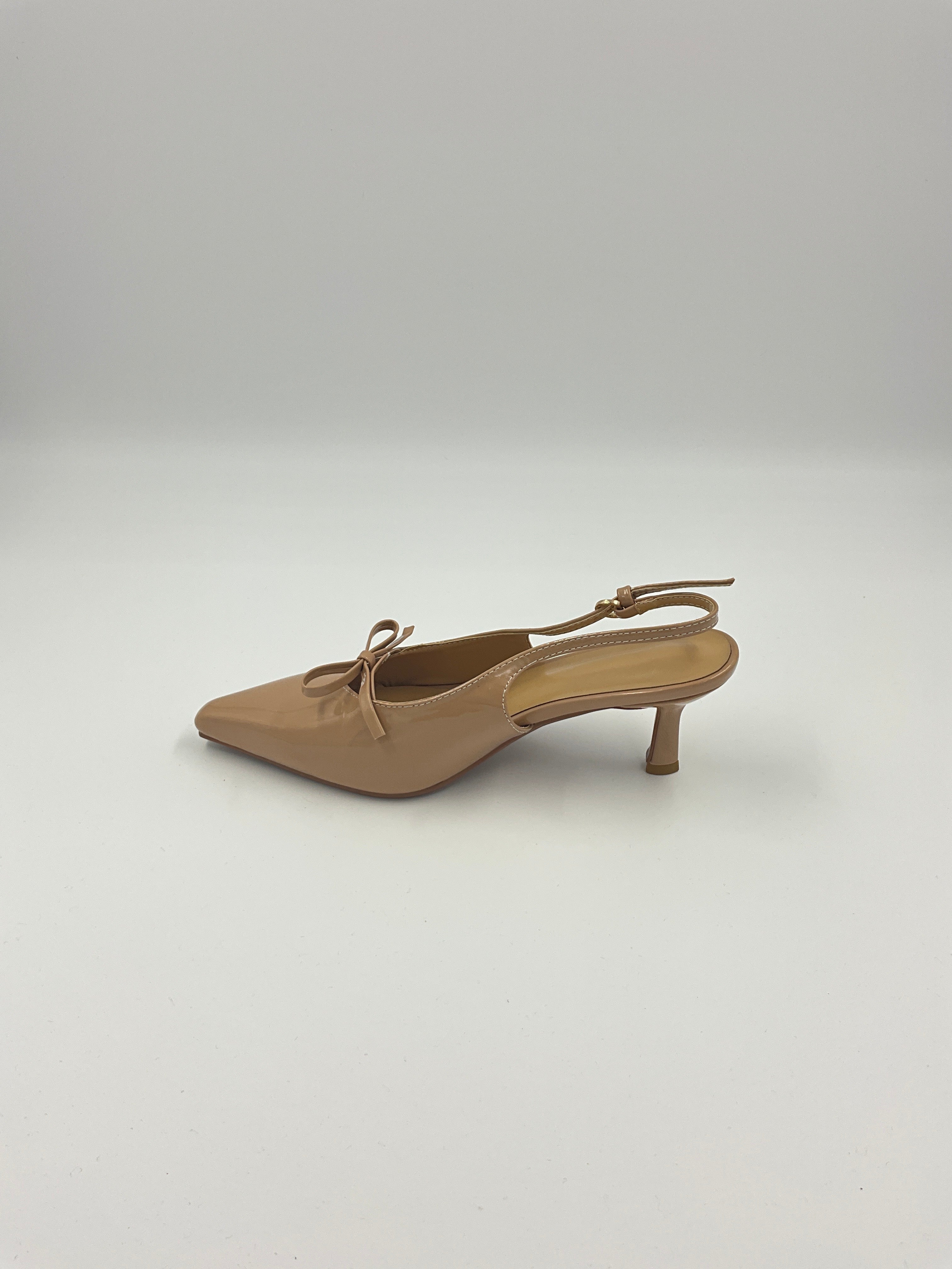 Red/Beige/Black Patent Sling