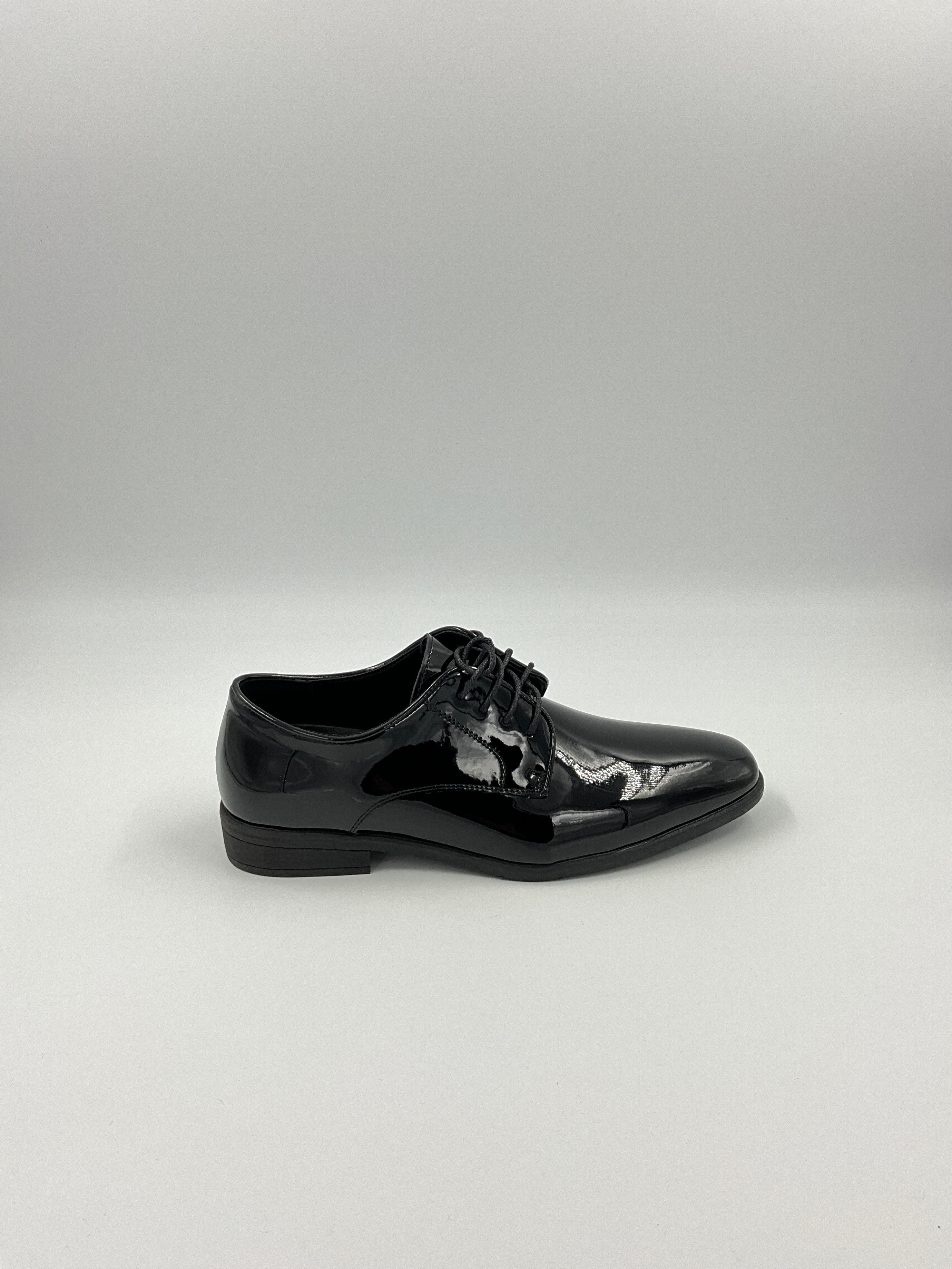 Vangelo TUX12 Black Patent Tuxedo Shoes