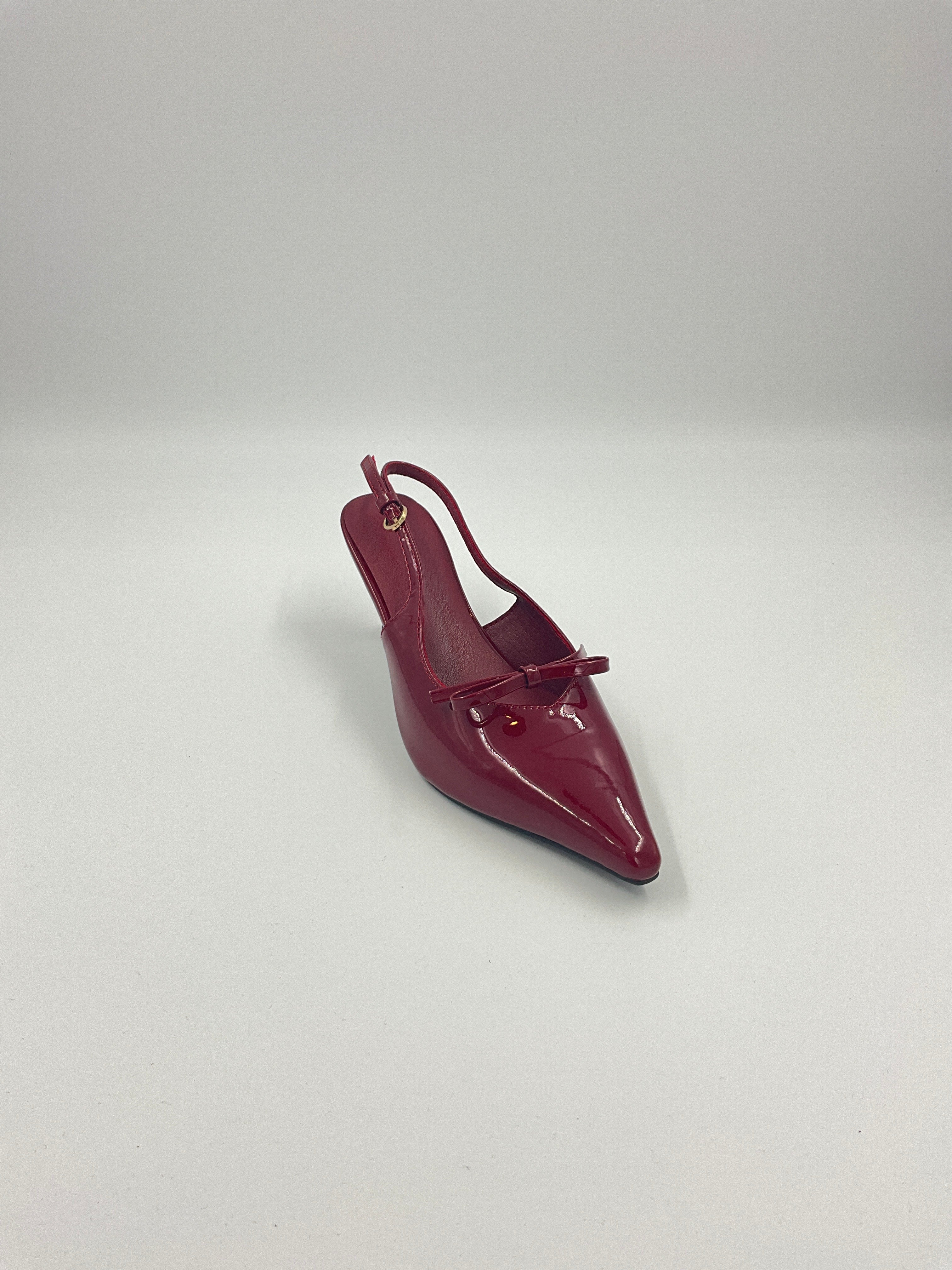 Red/Beige/Black Patent Sling